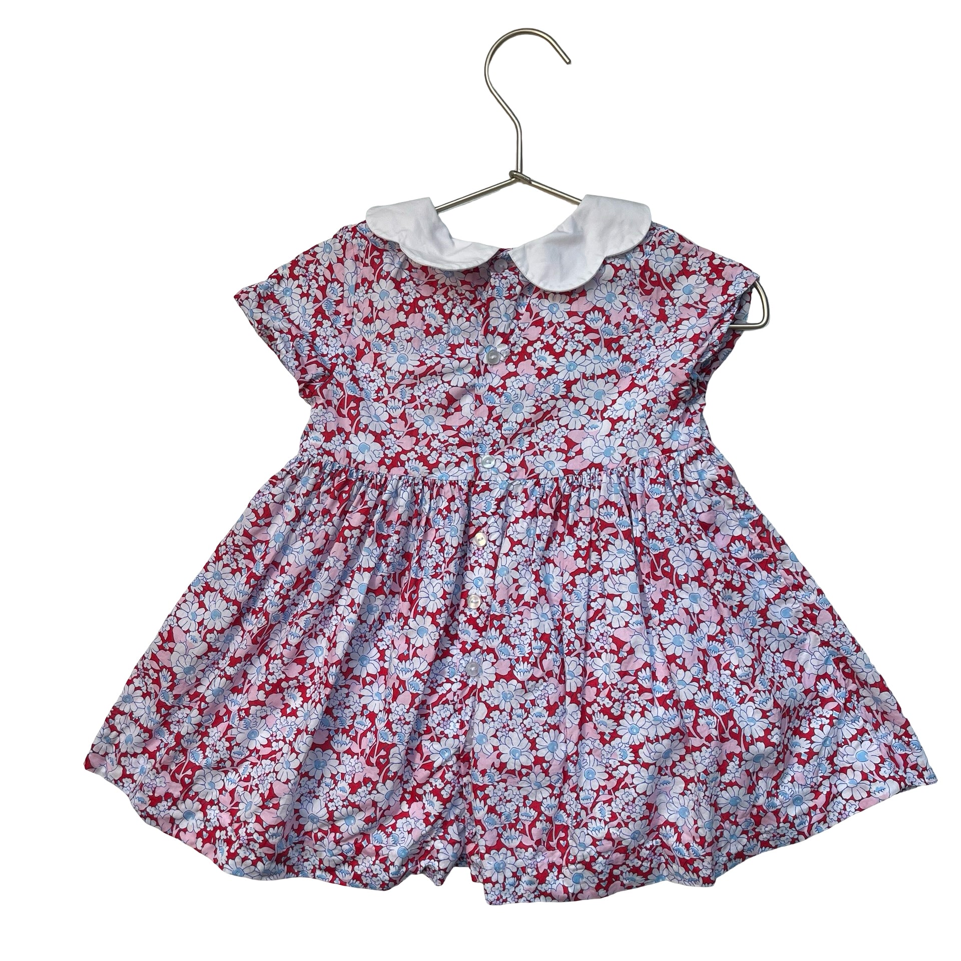 Jacadi Red, Pink, White, Blue Floral Dress - Size 18 Mo