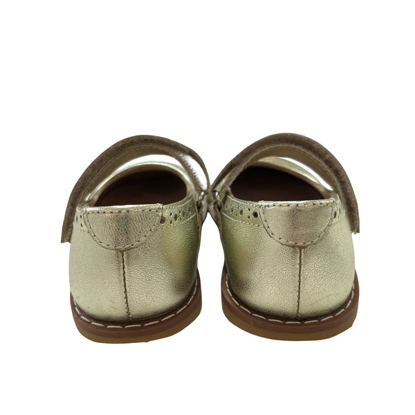 Elephantito Gold Leather Mary Jane Shoes - Size 5