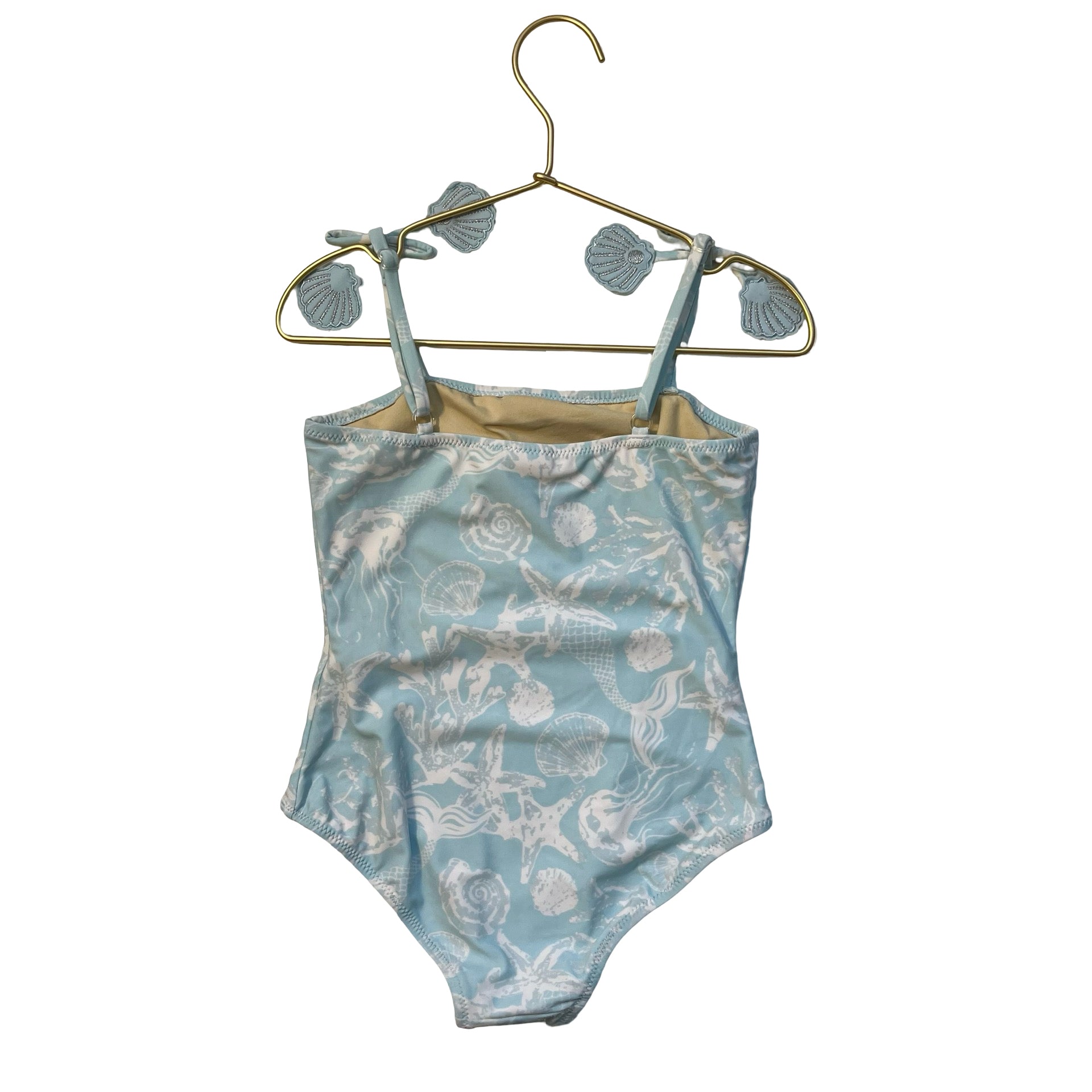 Shade Critters Light Teal Shell Print Swim Suit - Size 5T