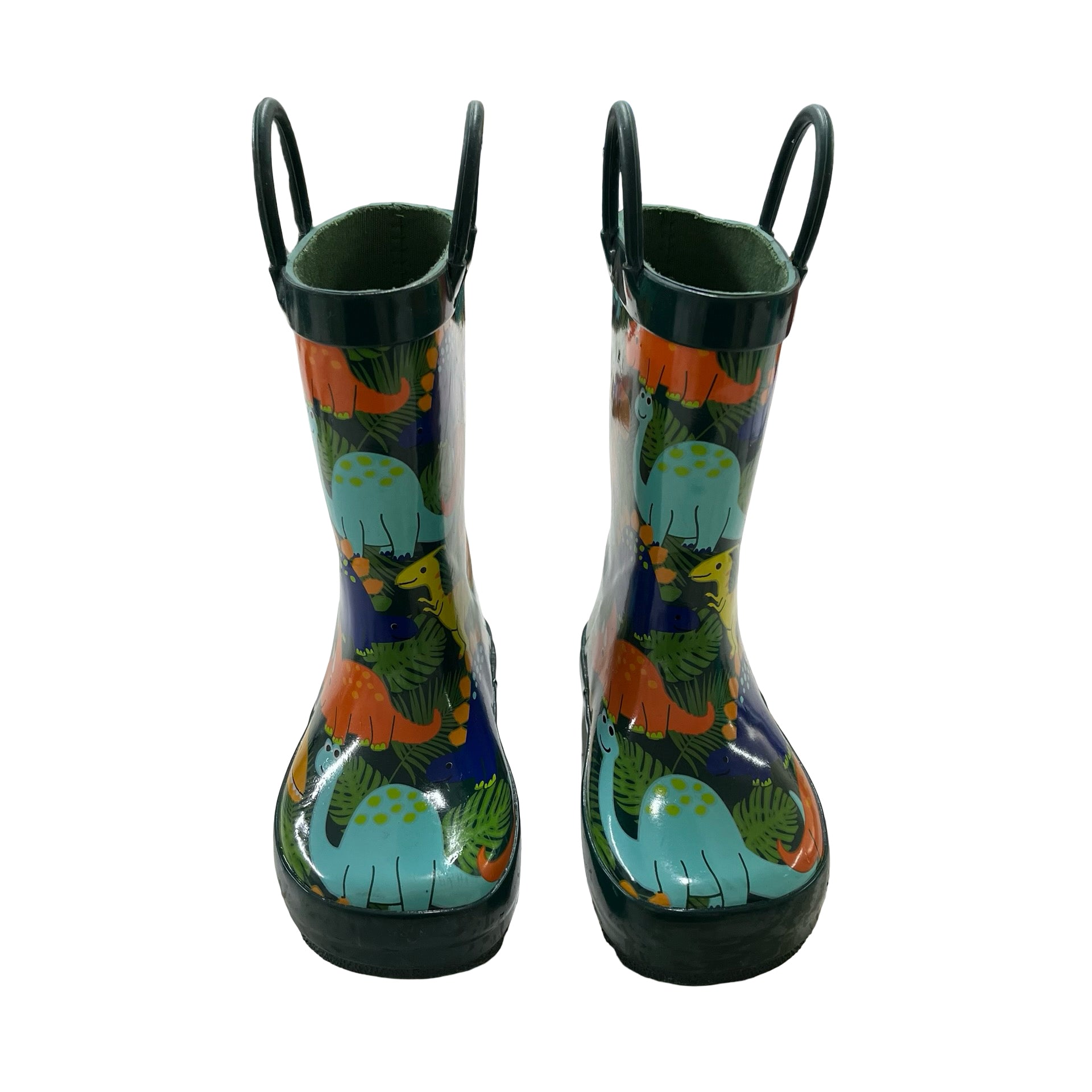 Landchief Green Dino Print Rain Boots - Size 7