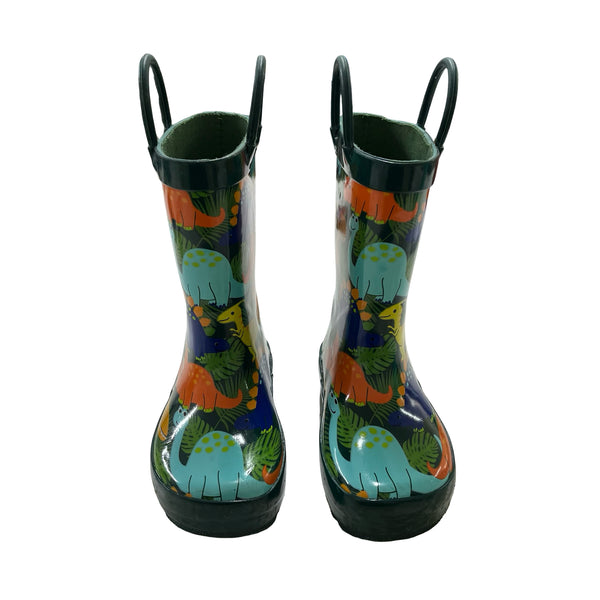 Landchief Green Dino Print Rain Boots - Size 7