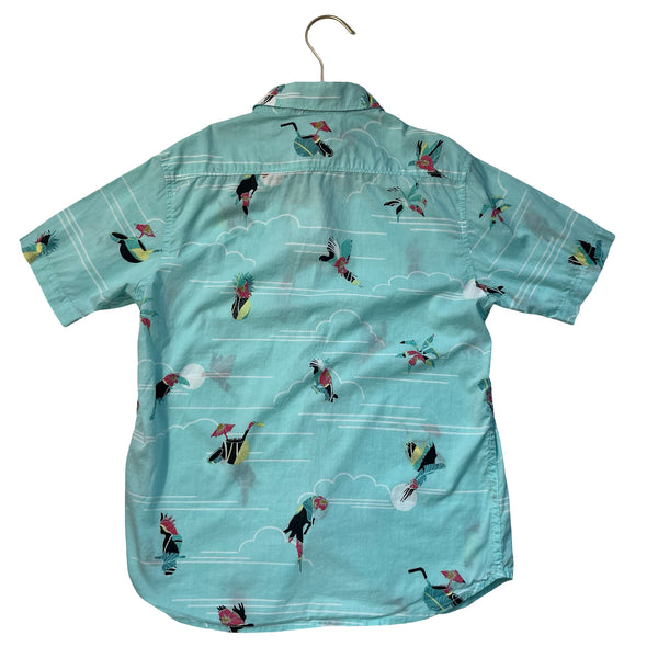 Billabong Teal Tropical Print Button Down Shirt - Size S 8