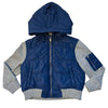 Tucker & Tate Blue Quilted & Gray Sweatshirt Hooded Jacket - Size 2