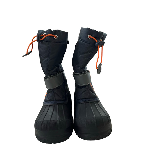 Dream Pairs Black & Orange Winter Boots - Size 1Y Big Kid