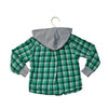 Hanna Andersson Green Plaid Flannel Hooded Button Down Shirt - Size 3T