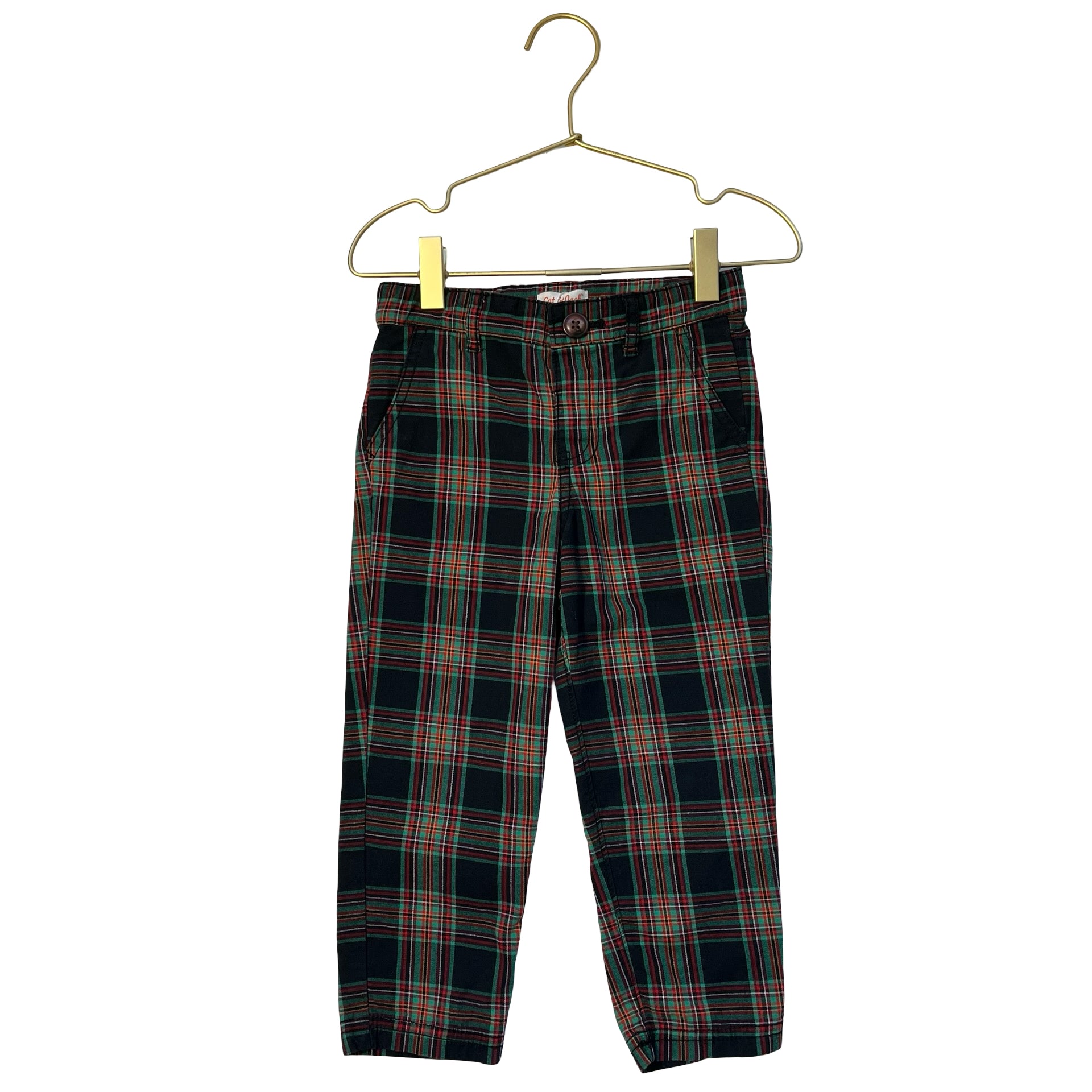 Cat & Jack Black, Red, Green Plaid Pants - Size 3T