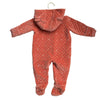Nordstrom Coral Printed Quilted Velour Footed One-Piece Bunting - Size 12 Mo