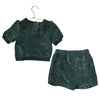 Vignette Green Velour Shorts & Top Set - Size 2