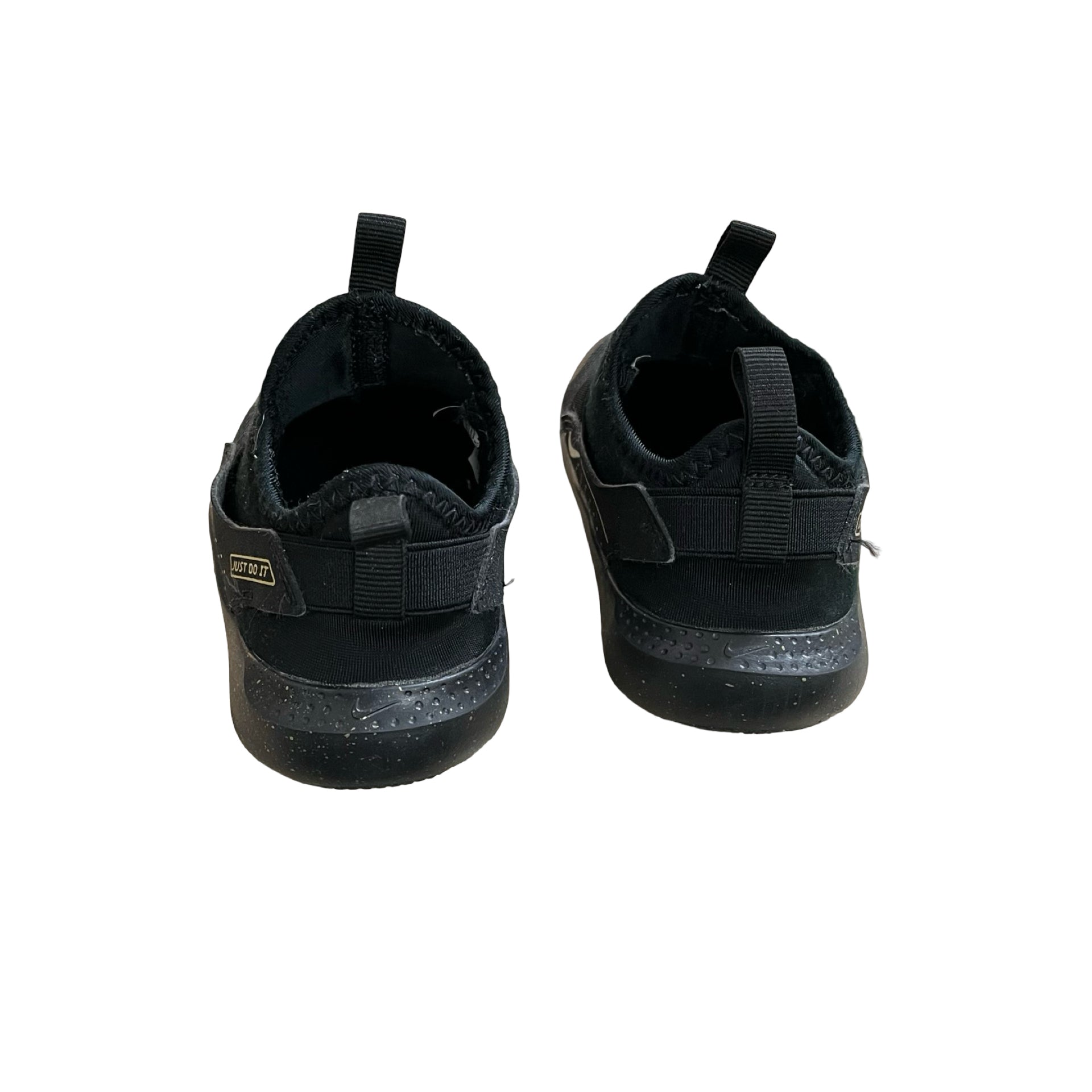 Nike Black & Gold Slip-On Sneakers - Size 9C