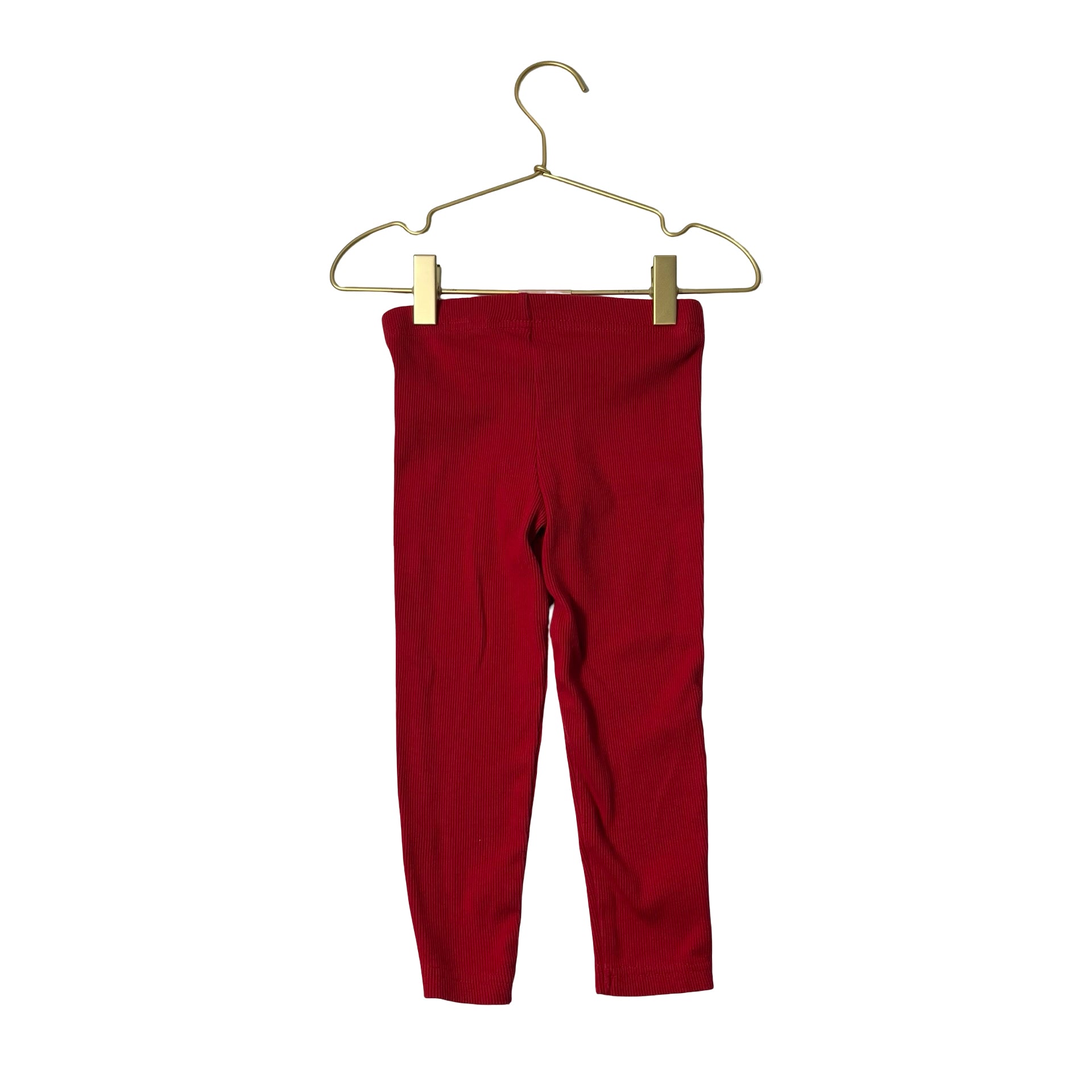 Little Planet Carter's Red Ribbed Leggings - Size 3T