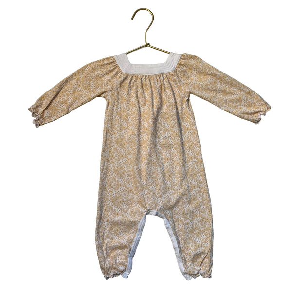 Feather Baby Yellow Floral One-Piece - Size 6-9 Mo