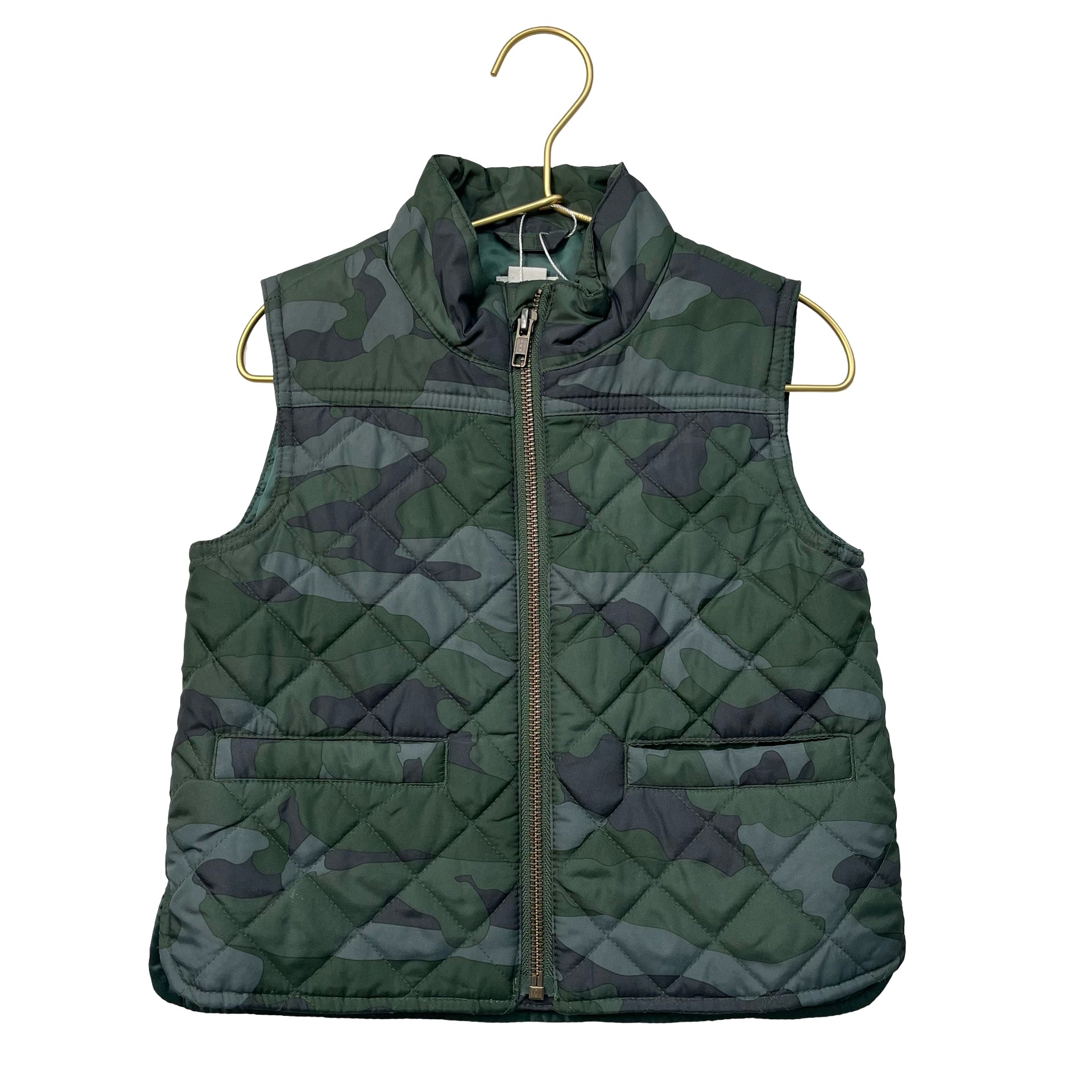 Crewcuts Green Camouflage Quilted Vest - Size 3