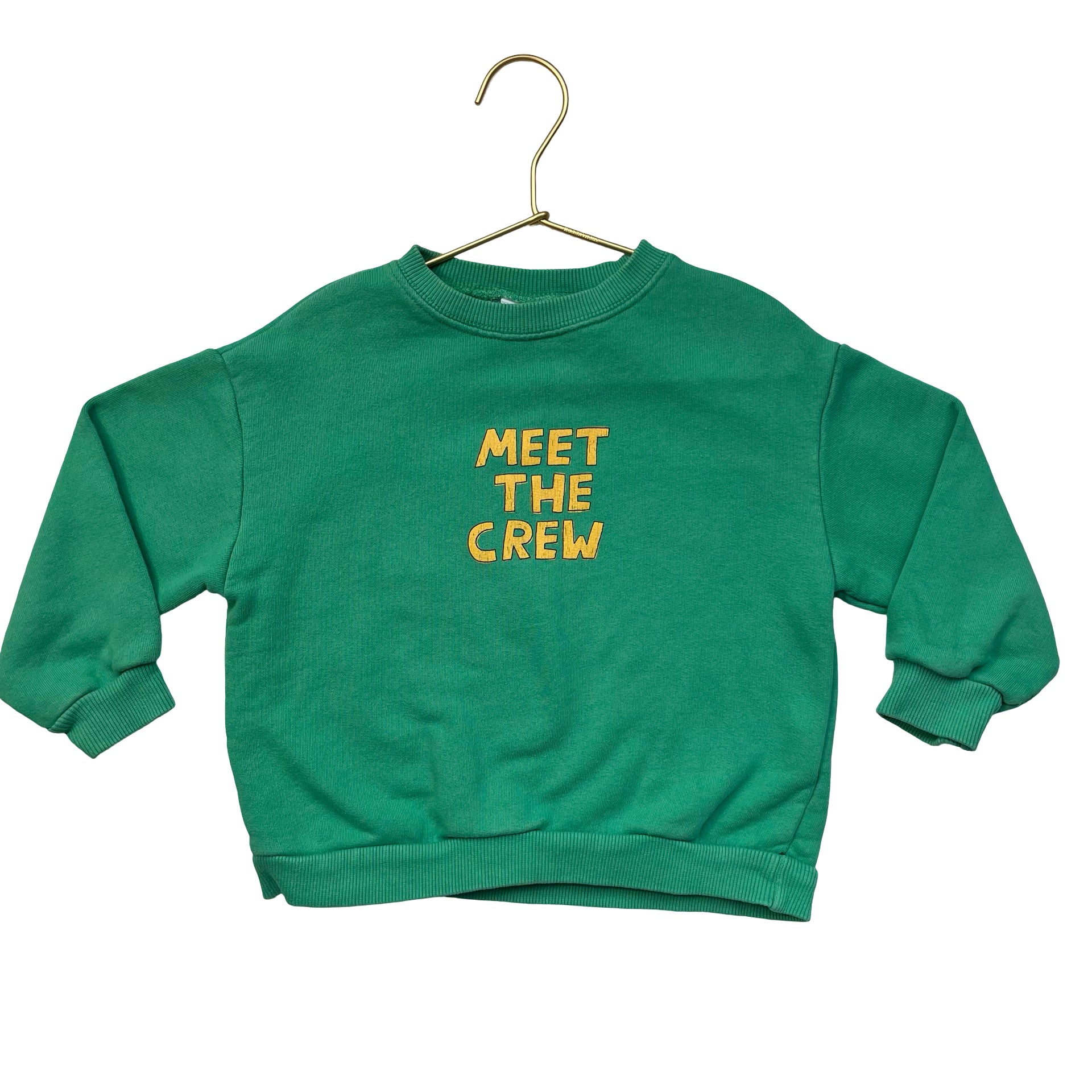 Zara Green 'Meet The Crew' Graphic Sweatshirt - Size 4