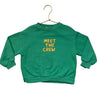 Zara Green 'Meet The Crew' Graphic Sweatshirt - Size 4