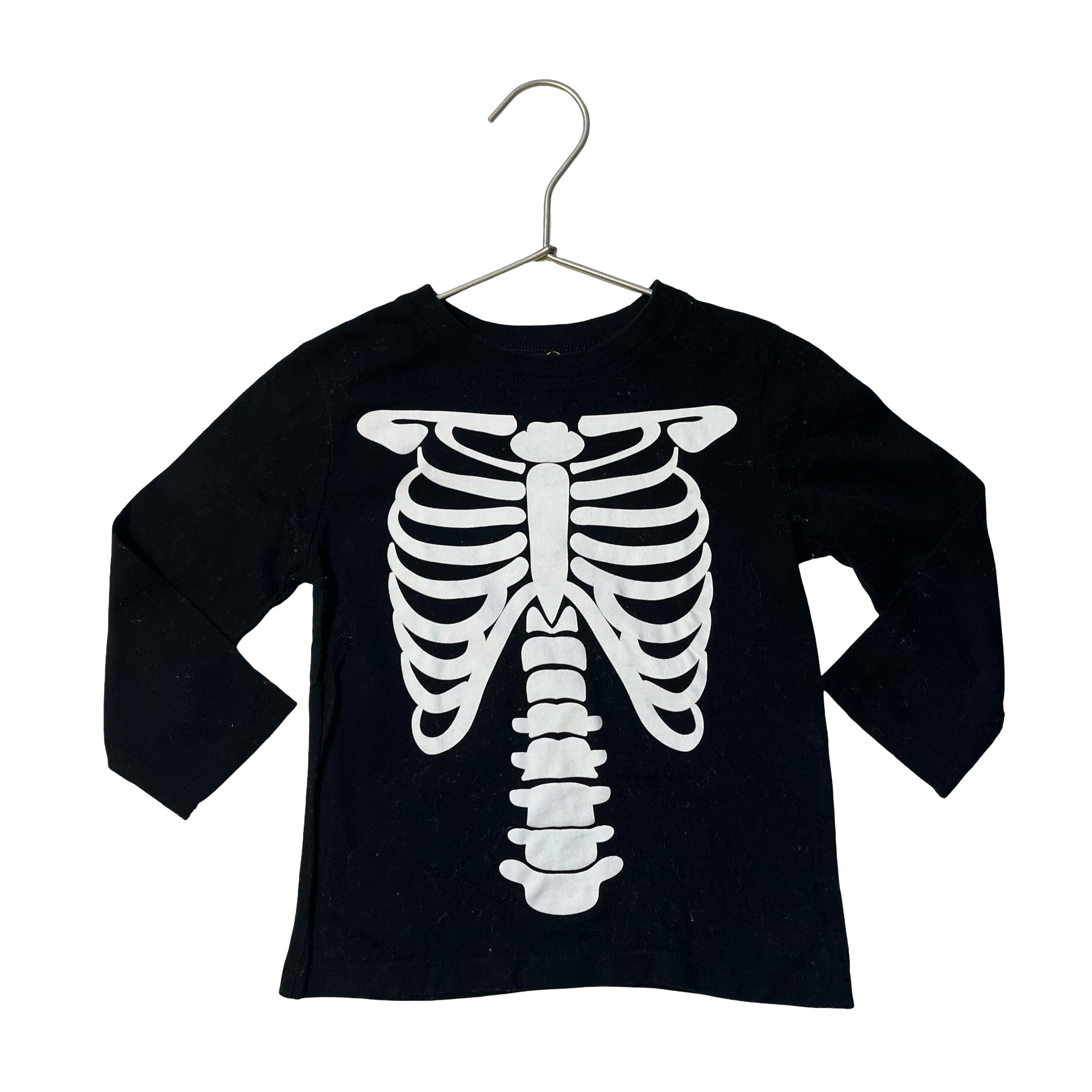 H&M Black Skeleton Graphic Shirt - Size 2T