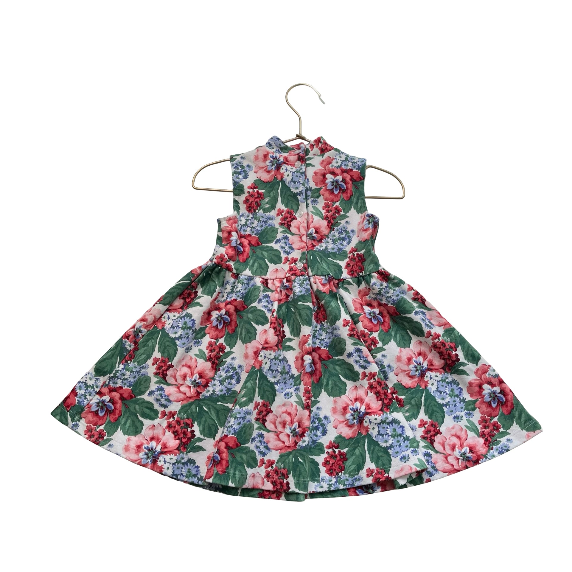 Janie and Jack Flower Print Dress, Eyelet Trim - Size 3