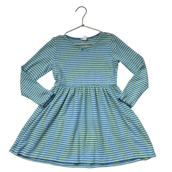 Crewcuts Blue & Mint Stripe Crinkle Dress - Size 7