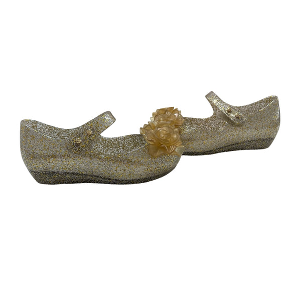 Mini Melissa Gold Glitter 'Ultragirl Springtime' Shoes - Size 7