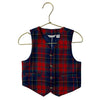 Janie and Jack Red, Navy, Green Plaid Wool Vest - Size 18-24 Mo