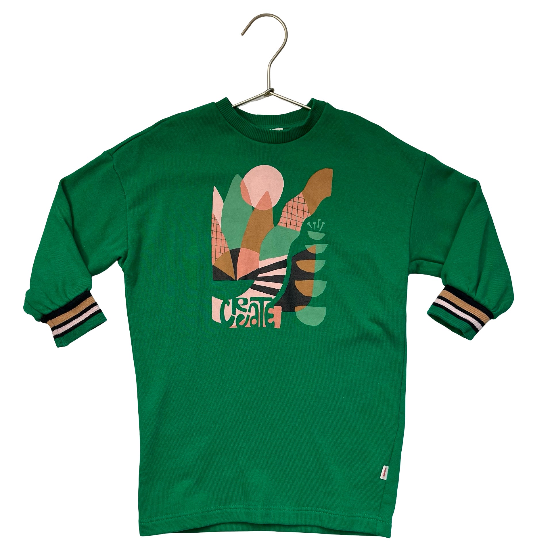 Catimini Green Graphic 'Create' Sweatshirt Dress - Size 3