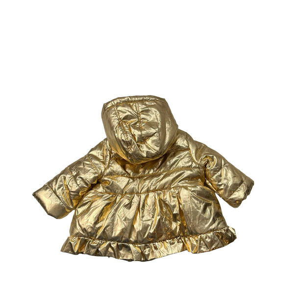 First Impressions Gold Puffer Hooded Jacket with Tag - Size 3 - 6 Months - Bounce Mkt