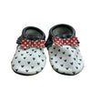 Freshly Picked Ivory, Black & Red Minnie Mouse Bow Moccasins - Size 5 - Bounce Mkt