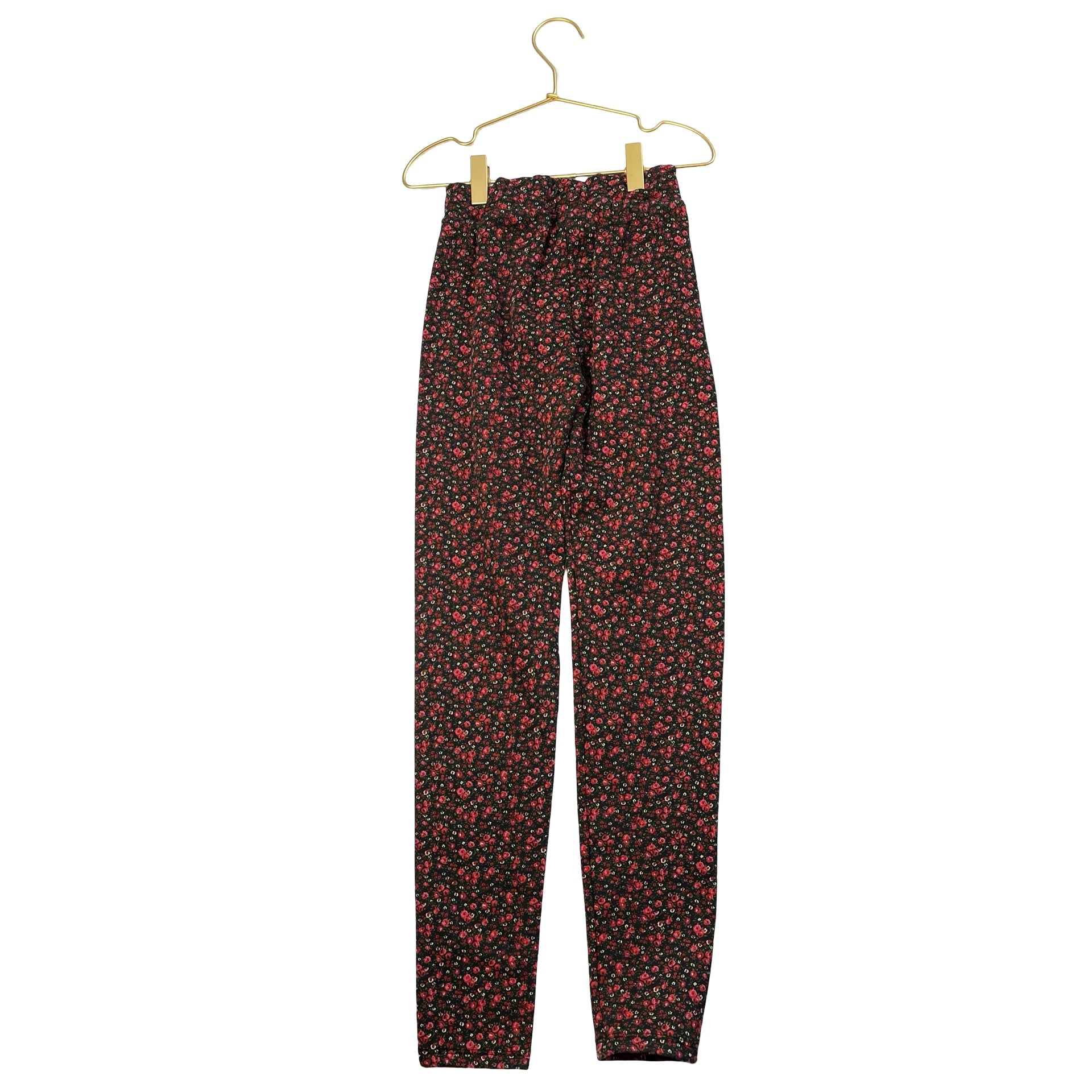 Gap Kids Black & Red Floral Fleece - Lined Leggings - Size L 10 - Bounce Mkt