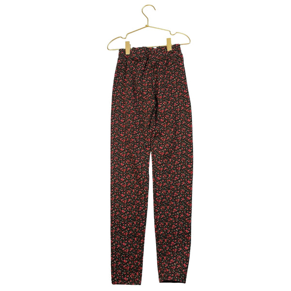 Gap Kids Black & Red Floral Fleece - Lined Leggings - Size L 10 - Bounce Mkt