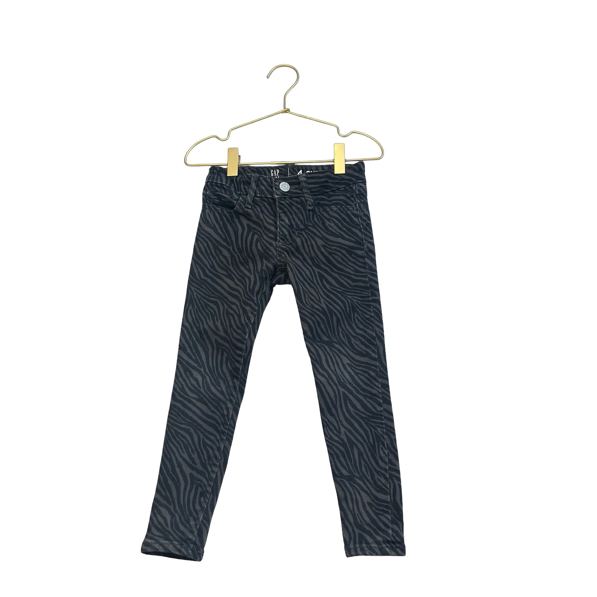 Gap Kids Gray & Black Tiger Pattern 'Super Skinny' Denim Jeans - Size 4 - Bounce Mkt