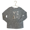 Gap Kids Gray Knit 'YEAH' Studded Top - Size S 6 - 7 - Bounce Mkt