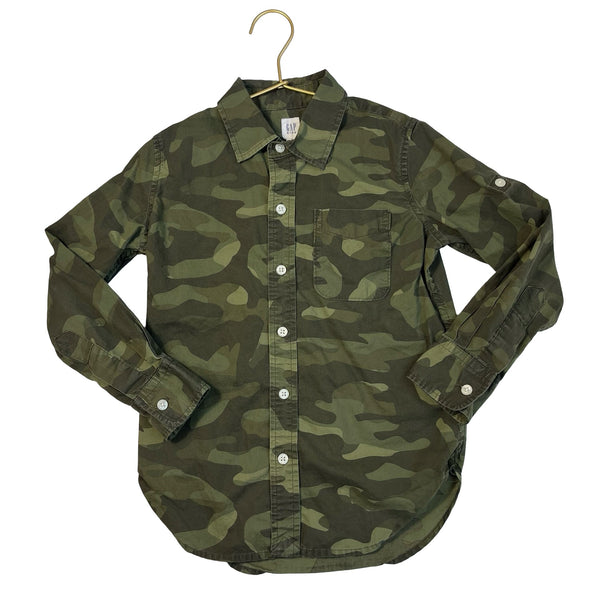 Gap Kids Green Camo Button Down - Size S 6 - 7 - Bounce Mkt