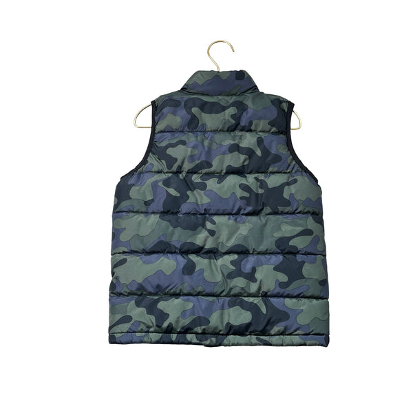Gap Kids Green & Navy Camouflage Puffer Vest - Size 4 - Bounce Mkt