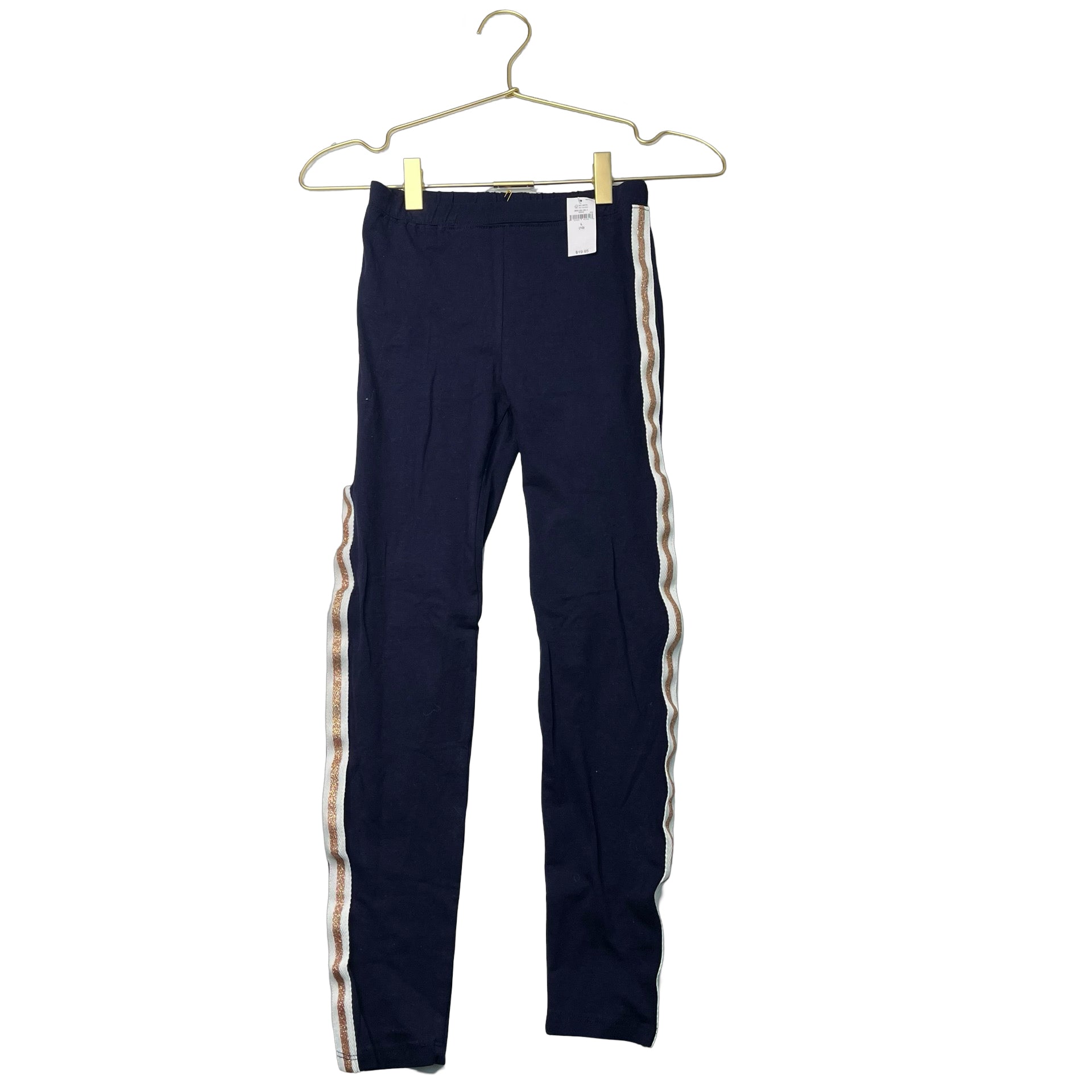 Gap Kids Navy Leggings, Ivory & Gold Tuxedo Stripe with Tags - Size L 10 - Bounce Mkt