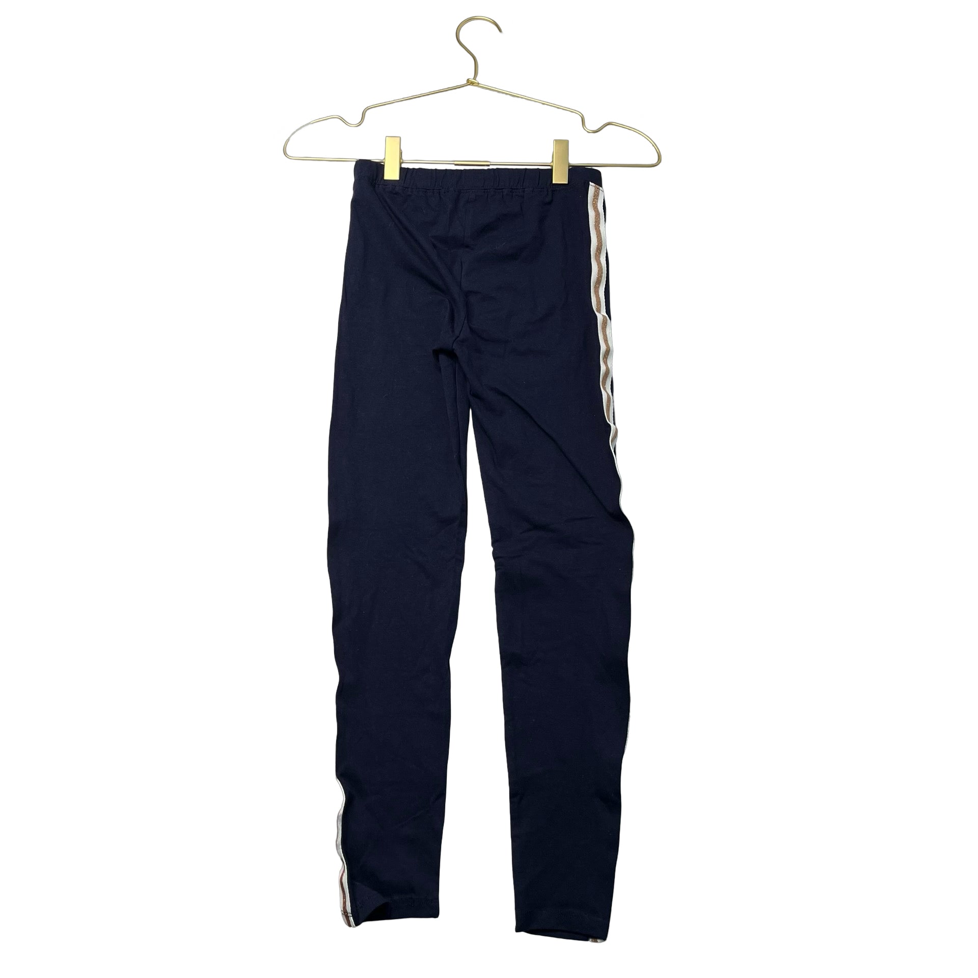 Gap Kids Navy Leggings, Ivory & Gold Tuxedo Stripe with Tags - Size L 10 - Bounce Mkt