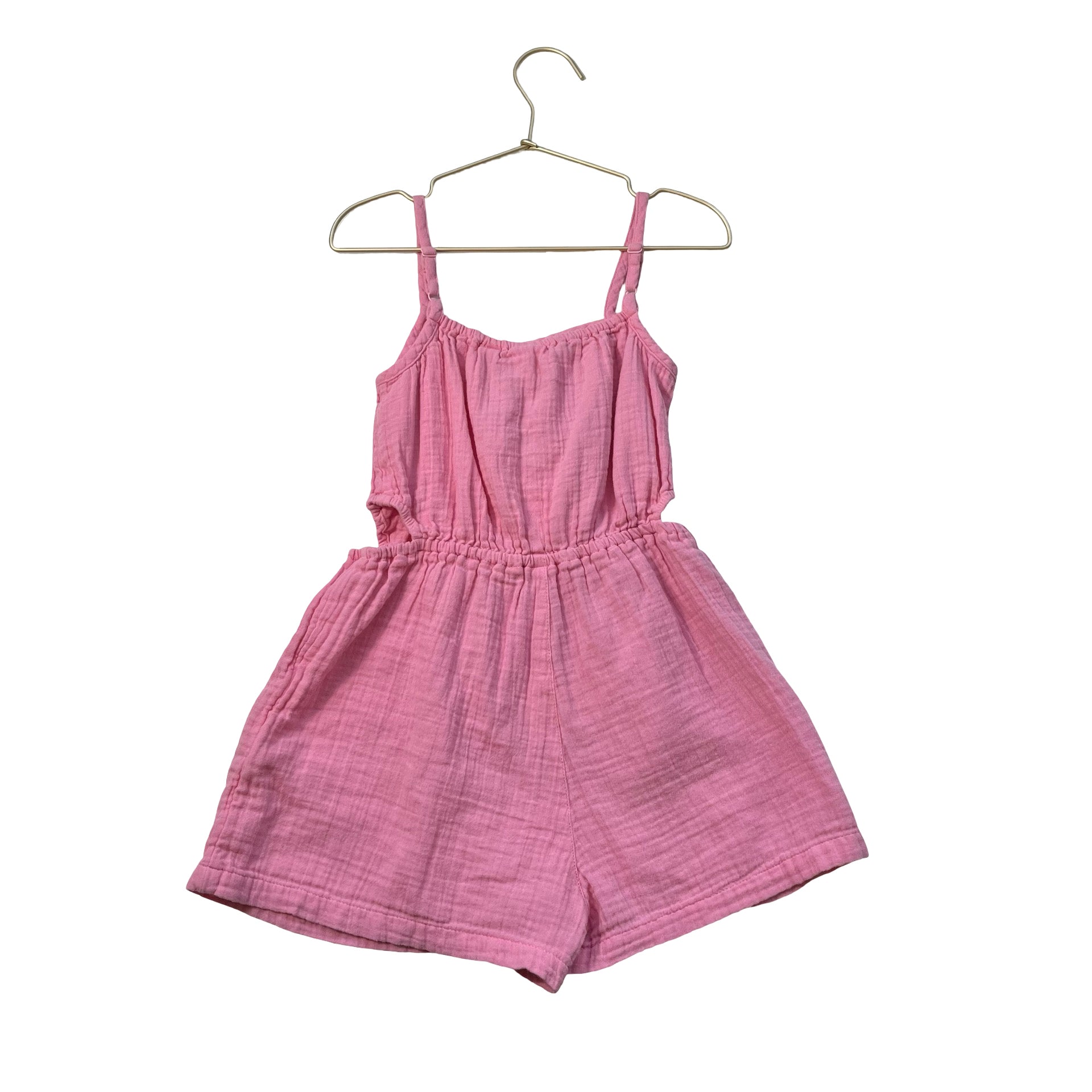 Gap Kids Pink Cotton Gauze Romper, Cut - Outs - Size S 6 - 7 - Bounce Mkt