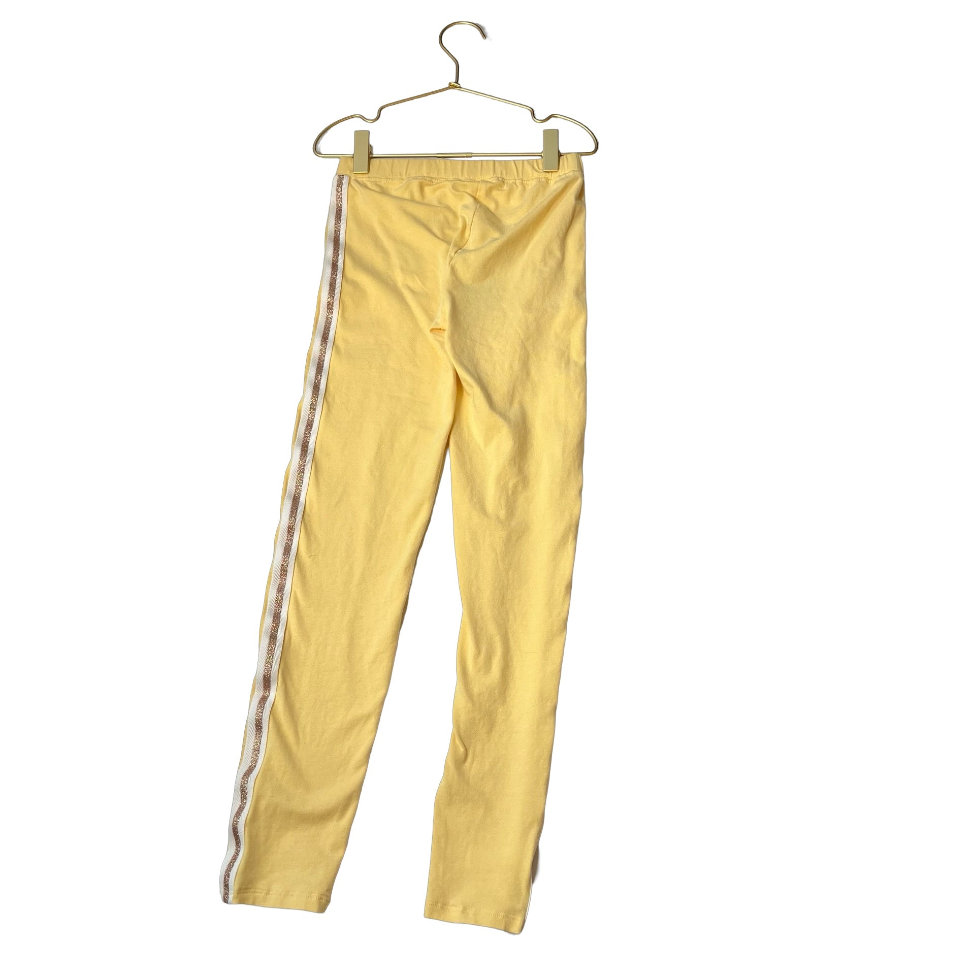 Gap Kids Yellow Leggings, Ivory & Gold Tuxedo Stripe - Size L 10 - Bounce Mkt