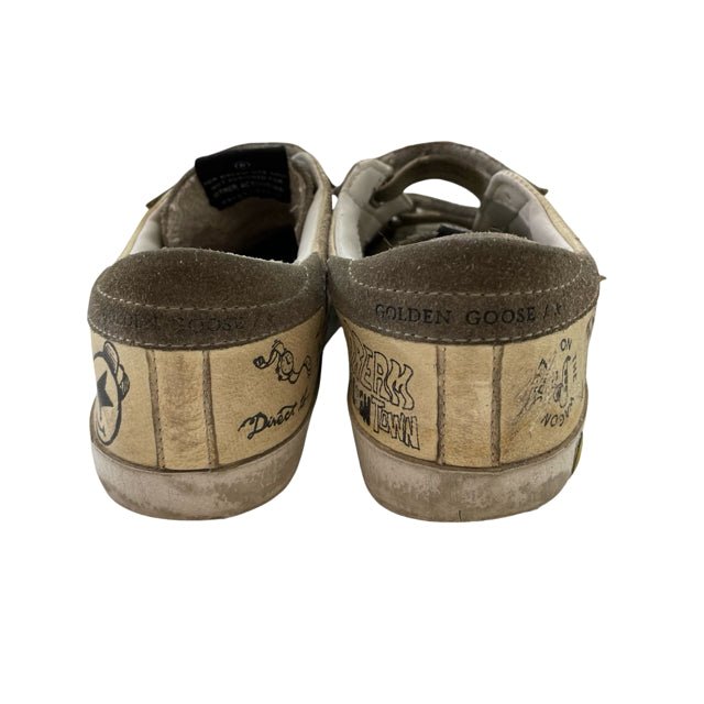 Golden Goose Ivory & Gray 'Old School' Sneakers - Size 31 (13) AUTHENTIC - Bounce Mkt