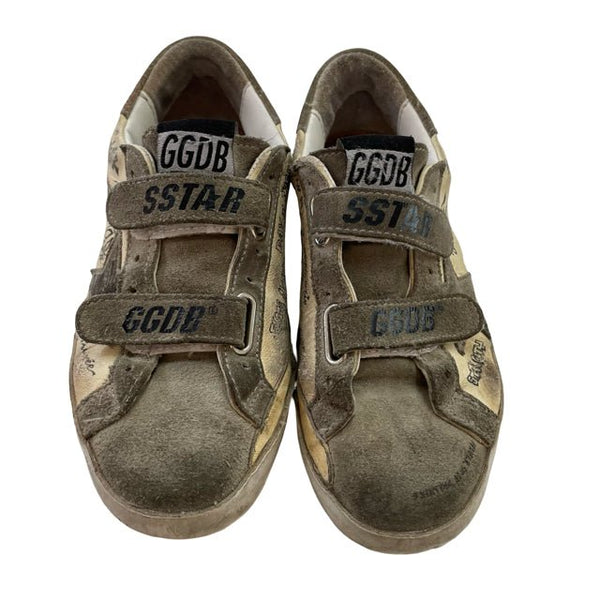 Golden Goose Ivory & Gray 'Old School' Sneakers - Size 31 (13) AUTHENTIC - Bounce Mkt