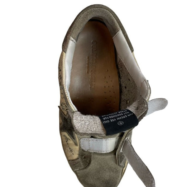 Golden Goose Ivory & Gray 'Old School' Sneakers - Size 31 (13) AUTHENTIC - Bounce Mkt
