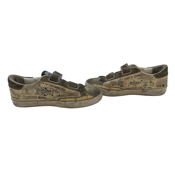 Golden Goose Ivory & Gray 'Old School' Sneakers - Size 31 (13) AUTHENTIC - Bounce Mkt