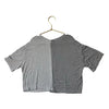 Good Luck Girl Gray & Ivory Striped Tee - Size S 7 - 8 - Bounce Mkt