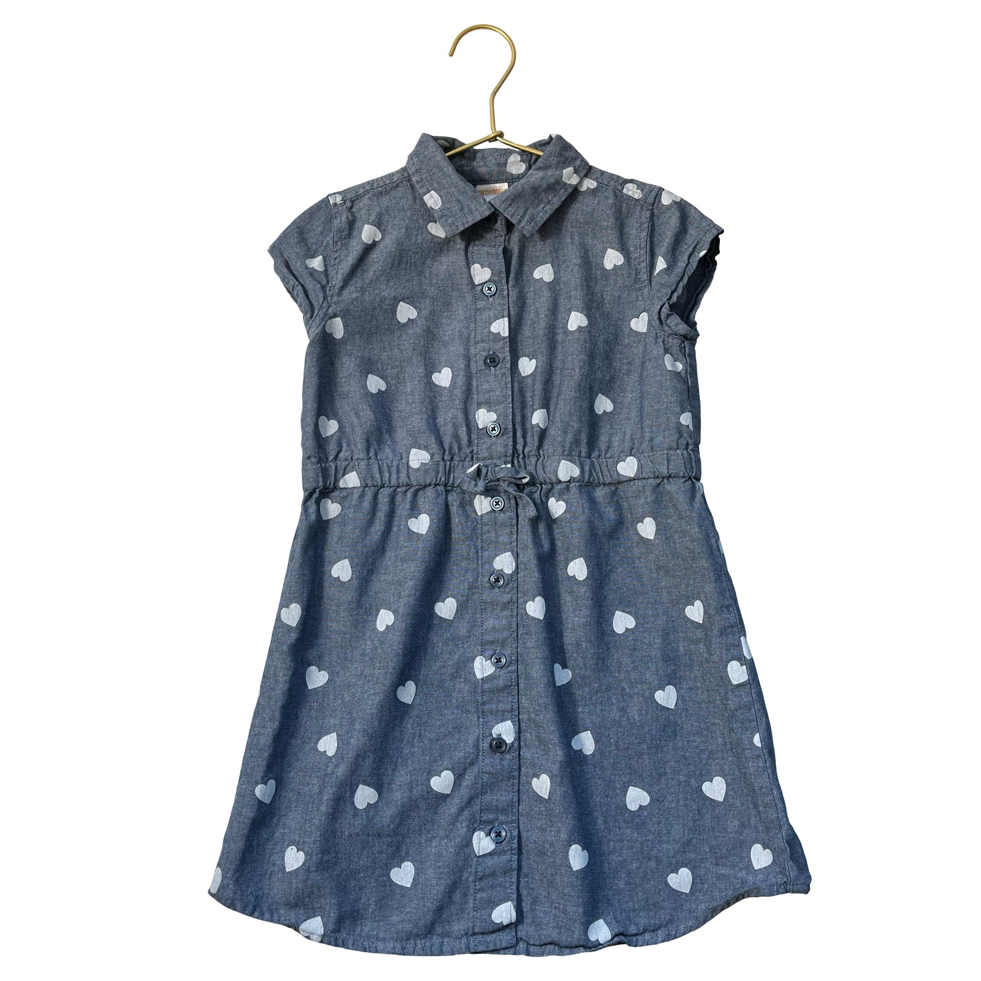 Gymboree Chambray Heart Print Shirt Dress - Size 5 - Bounce Mkt