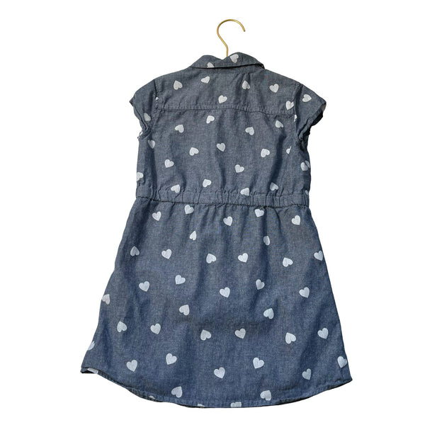 Gymboree Chambray Heart Print Shirt Dress - Size 5 - Bounce Mkt