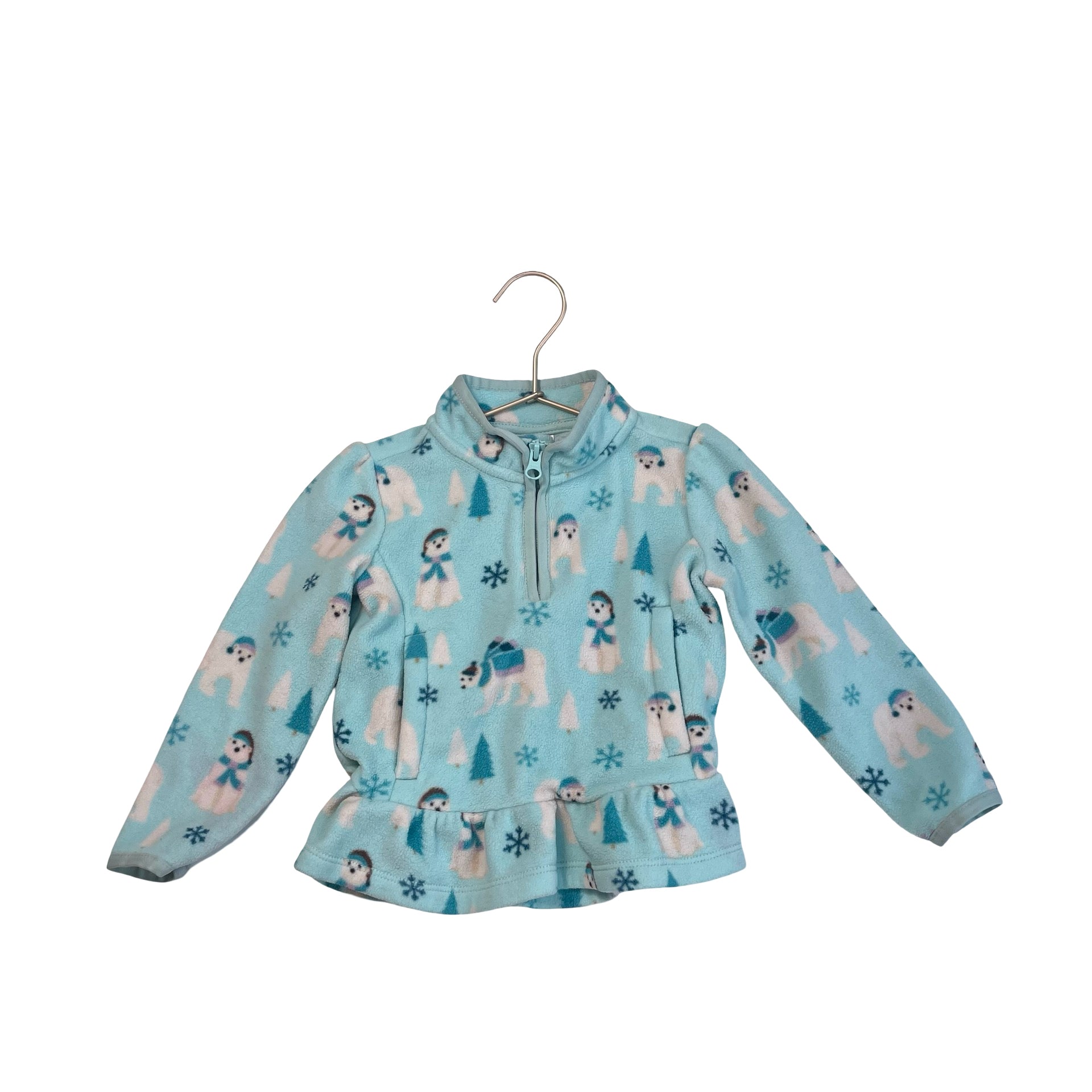 Gymboree Light Blue Polar Bear Quarter - Zip Fleece - Size 2T - Bounce Mkt