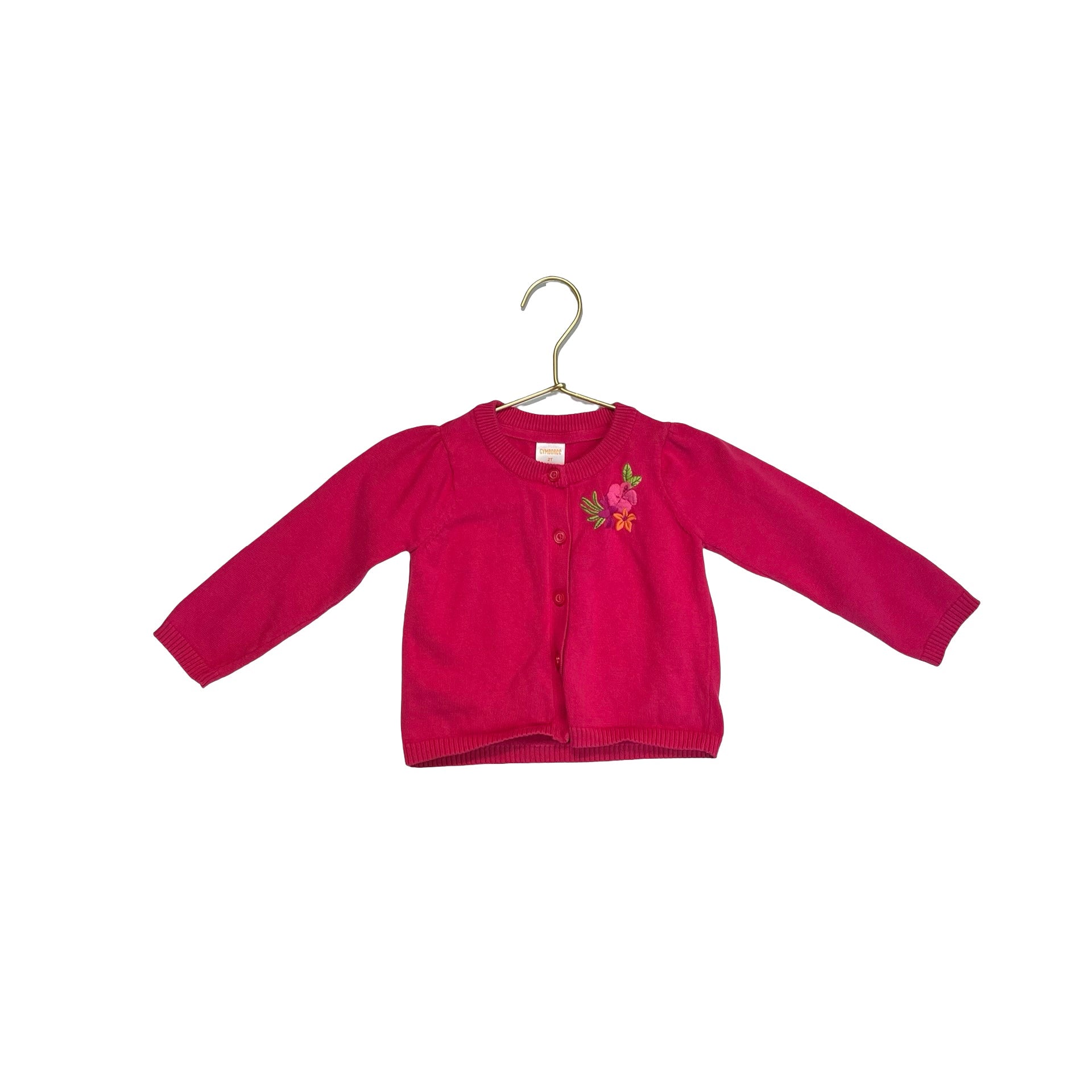 Gymboree Pink Embroidered Flower Cotton Cardigan - Size 2T - Bounce Mkt
