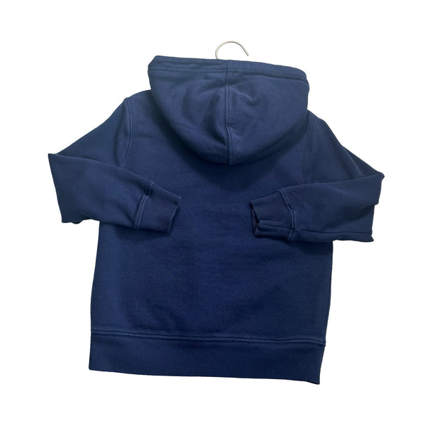 Hanna Andersson Navy & Multi - Color Striped Sherpa - Lined Zip - Up Hoodie - Size 5 - Bounce Mkt
