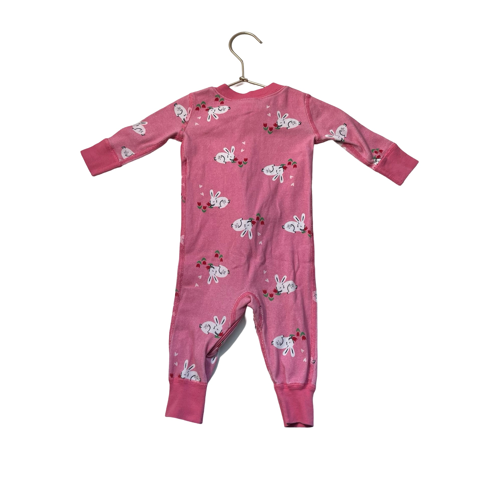 Hanna Andersson Pink & Ivory Bunny One Piece - Size 6 - 9 Months - Bounce Mkt