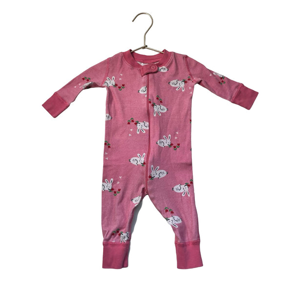 Hanna Andersson Pink & Ivory Bunny One Piece - Size 6 - 9 Months - Bounce Mkt