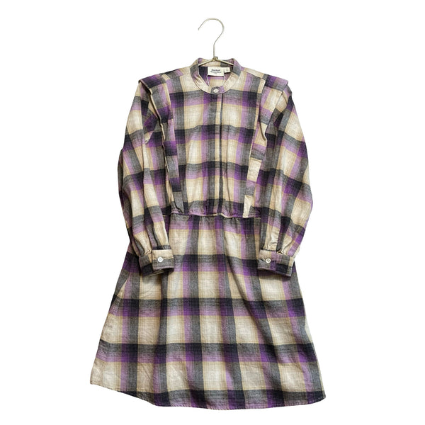 Hartford Tan, Purple, Black Plaid Flannel Dress - Size 8 - Bounce Mkt