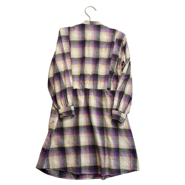 Hartford Tan, Purple, Black Plaid Flannel Dress - Size 8 - Bounce Mkt